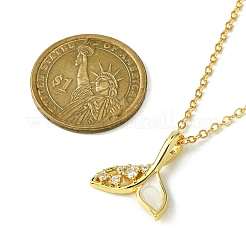 Epoxy Resin Mermaid Fish with Cubic Zirconia Pendant Necklace&nbsp;NJEW-TA00109