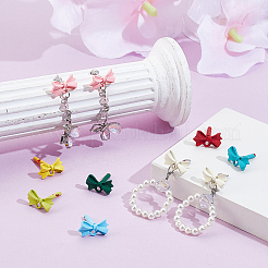 40Pcs 10 Colors Alloy Bowknot Stud Earring Findings&nbsp;EJEW-GA0001-13