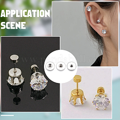 60Pcs 3 Styles 304 Stainless Steel Pierced Earring Backs Replacement&nbsp;FIND-ME0002-84