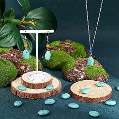 2 Strands Flat Oval Synthetic Turquoise Stone Beads Strands&nbsp;TURQ-NB0001-10