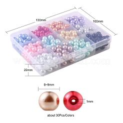 360Pcs 12 Colors Baking Paint Glass Pearl Beads&nbsp;HY-YW0001-03A
