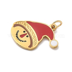 304 Stainless Steel Enamel Christmas Theme Pendants&nbsp;LS-STAS-Z164-01G-03