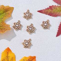 6 Pieces Flower Clear Cubic Zirconia Charm Pendant Brass Flower Charm Long-Lasting Plated Pendant for Jewelry Necklace Bracelet Earring Making Crafts&nbsp;JX400A