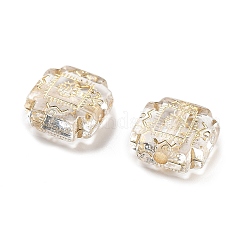 Metal Enlaced Transparent Acrylic Beads&nbsp;MACR-M045-07