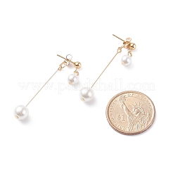 Double Shell Pearl Dangle Stud Earrings&nbsp;EJEW-TA00070