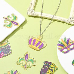 12Pcs 6 Style MARDI GRAS Carnival Double-Sided Transparent Acrylic Pendant&nbsp;SACR-CJ0001-67