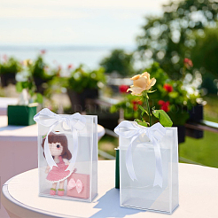 36Pcs Transparent Folding Plastic Gift Bags with Hole Handles&nbsp;ABAG-DR0001-04B