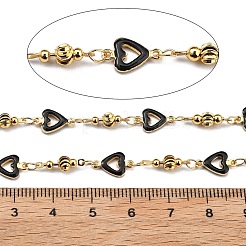 Brass Heart Link Chains&nbsp;KK-D368-03G-A