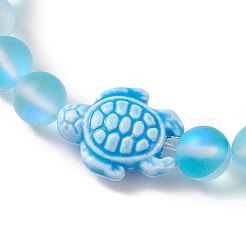 8mm Round Dyed Synthetic Moonstone Beaded Stretch Bracelets&nbsp;BJEW-JB10308-05
