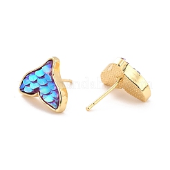 Mermaid Fishtail Resin Stud Earring&nbsp;EJEW-C005-01A-01