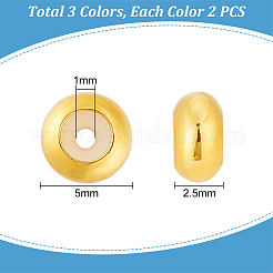 6Pcs 3 Colors 925 Sterling Silver Beads&nbsp;STER-PH0002-03