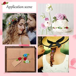 200Pcs 10 Colors Polyester Rose Ornaments&nbsp;DIY-GF0006-84