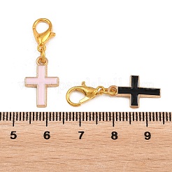 8Pcs 4 Colors Cross Alloy Enamel Pendant Decorations&nbsp;HJEW-JM03642