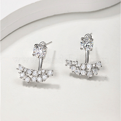925 Sterling Silver Pave Moissanite Stud Earrings for Women&nbsp;XF0952