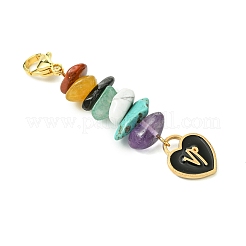 12Pcs 12 Styles Alloy Enamel Heart Constellation Pendant Decoration&nbsp;HJEW-JM02631
