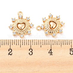Brass Micro Pave Cubic Zirconia Charms&nbsp;X-KK-E090-32G