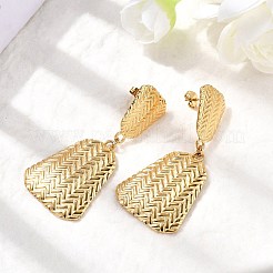 304 Stainless Steel Trapezoid Dangle Stud Earrings&nbsp;EJEW-K268-38G