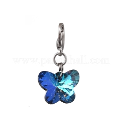 10Pcs Glass Butterfly Pendant Decorations&nbsp;HJEW-JM03515-02