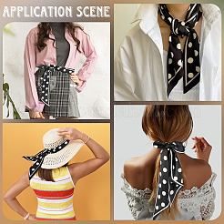 Polka Dot Pattern Imitated Silk Fabric Scarf for Women Girls&nbsp;AJEW-WH20006-266