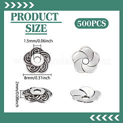 500Pcs Tibetan Style Alloy Flower Bead Caps&nbsp;TIBE-UN0001-15