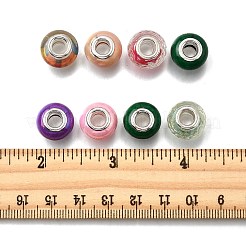40Pcs 4 Styles AB Color Opaque Resin Imitation Porcelain European Large Hole Rondelle Beads&nbsp;RPDL-FP0001-01