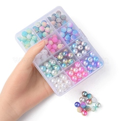 204Pcs 12 Style ABS Plastic Imitation Pearl Beads&nbsp;OACR-YW0001-39
