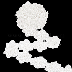 Organza Lace Trim with Resin Imitation Pearl Beads&nbsp;OCOR-WH0085-53B