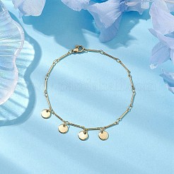 304 Stainless Steel Disc Charm Bracelets&nbsp;BJEW-JB10560
