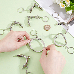 10Pcs Iron Bag Kiss Lock Frames with Key Rings&nbsp;KEYC-BBC0001-25P