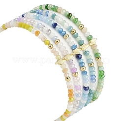Lightning Bolt Non-magnetic Synthetic Hematite & Glass Beaded Stretch Bracelets&nbsp;BJEW-JB11189