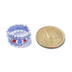 Glass Beaded Stretch Rings for Women&nbsp;RJEW-MZ00005