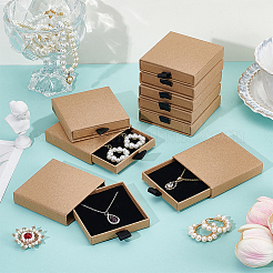 Cardboard Jewelry Set Storage Drawer Boxes&nbsp;CON-WH0112-007A