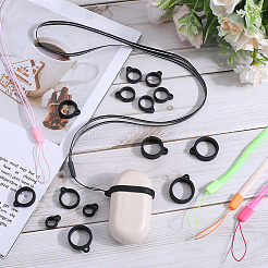 50Pcs 5 Style Silicone Rings with 5 Strands Rubber Lanyard Straps Anti-Loss Pendant Holder&nbsp;DIY-GF0008-03