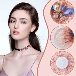 12Pcs 4 Colors 3D Flower Glass Beaded Appliques&nbsp;PATC-GF0001-47