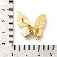 Brass Pave Clear Cubic Zirconia Fold Over Clasps&nbsp;KK-K398-12G