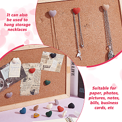 45Pcs 9 Colors Heart Pattern Resin & Iron Push Pins Set&nbsp;AJEW-GA00023