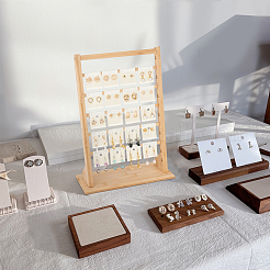 6-Tier Bamboo Earring Display Card Organizer Holder&nbsp;EDIS-WH0021-27