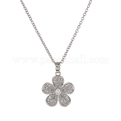 Fashionable Brass Full Crystal Rhinestone Flower Necklace for Women&nbsp;BV1149