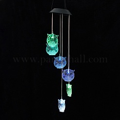 LED Solar Powered Owl Wind Chime&nbsp;HJEW-I009-09