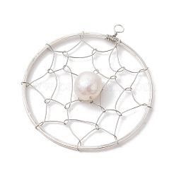 Natural Cultured Freshwater Pearl Pendants&nbsp;PALLOY-JF02653-02