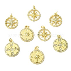 8Pcs 4 Styles Brass Micro Pave Cubic Zirconia Pendants&nbsp;KK-CJ0003-81