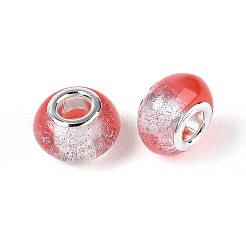Transparent Resin Rondelle European Beads&nbsp;RESI-N044-02G