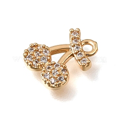 Brass Micro Pave Clear Cubic Zirconia Charms&nbsp;CU-K001-13G