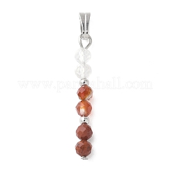Faceted Round Natural Mixed Gemstone Beaded Pendants&nbsp;PALLOY-JF03529