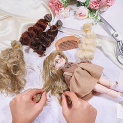 4Pcs 4 Colors High Temperature Fiber Long Curly Hairstyle Doll Wig Hair&nbsp;DOLL-GL0001-03