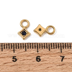 304 Stainless Steel Micro Pave Cubic Zirconia Charms&nbsp;CU-CBAAD26-01G