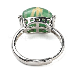 Oval Dyed & Heated Tibetan Style dZi  Natural Agate Adjustable Rings&nbsp;RJEW-C087-04P-01