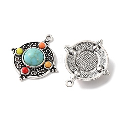Bohemia Tibetan Style Alloy & Acrylic & Synthetic Turquoise Pendants&nbsp;FIND-T074-12AS