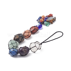 7 Chakra Nuggets Natural Gemstone Pocket Pendant Decorations&nbsp;HJEW-JM01049-01