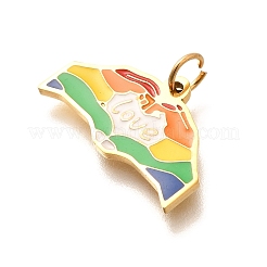 Pride 304 Stainless Steel Enamel Pendants&nbsp;LS-STAS-B079-01G-10